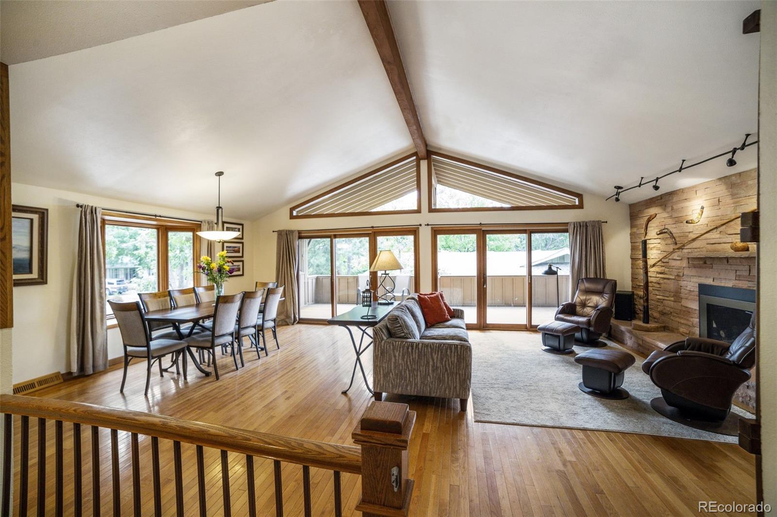 4780 McKinley Drive Boulder, CO 80303 - Photo 10 of 37 a view of a dining room with furniture window and outside view