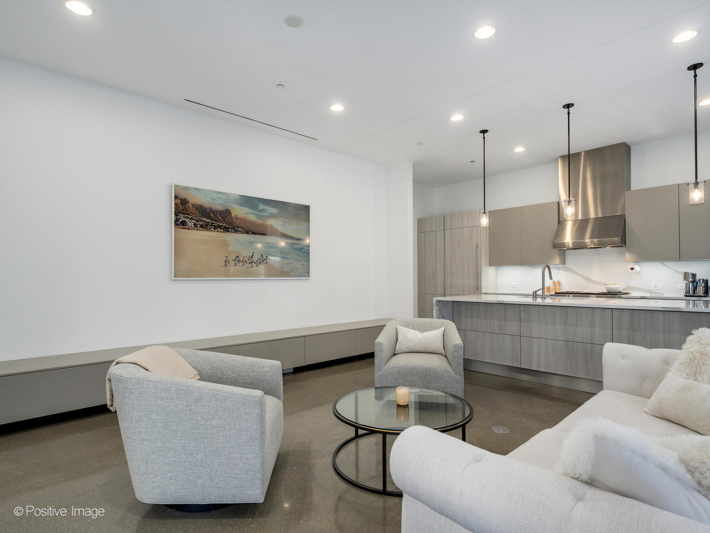 Undisclosed Address Chicago, IL 60607 - Photo 4 of 18 a living room with kitchen furniture and a wooden floor