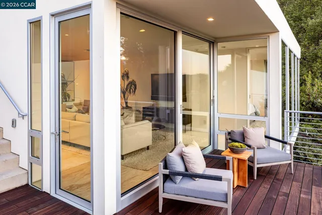 a view of a terrace with a couch