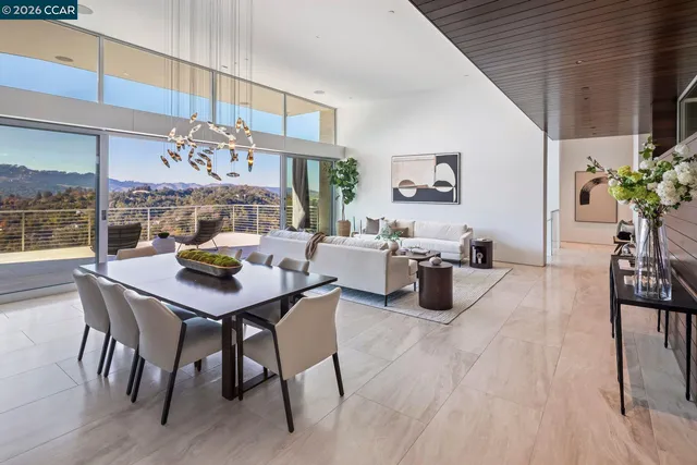 a patio with table and chairs