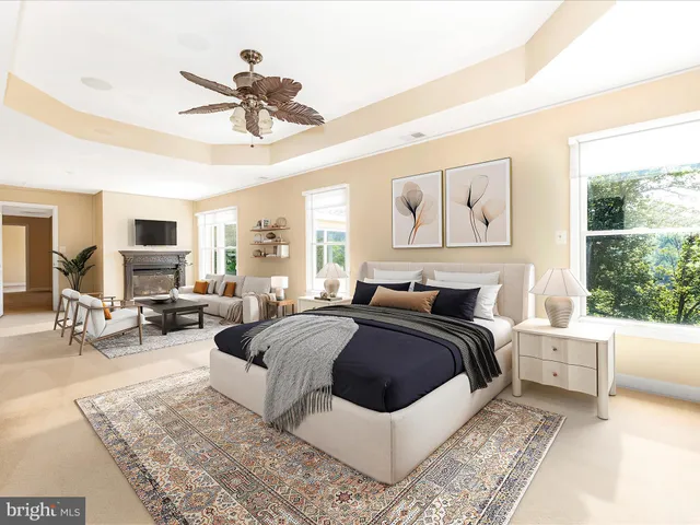 a bathroom with a granite countertop sink a large mirror and a window