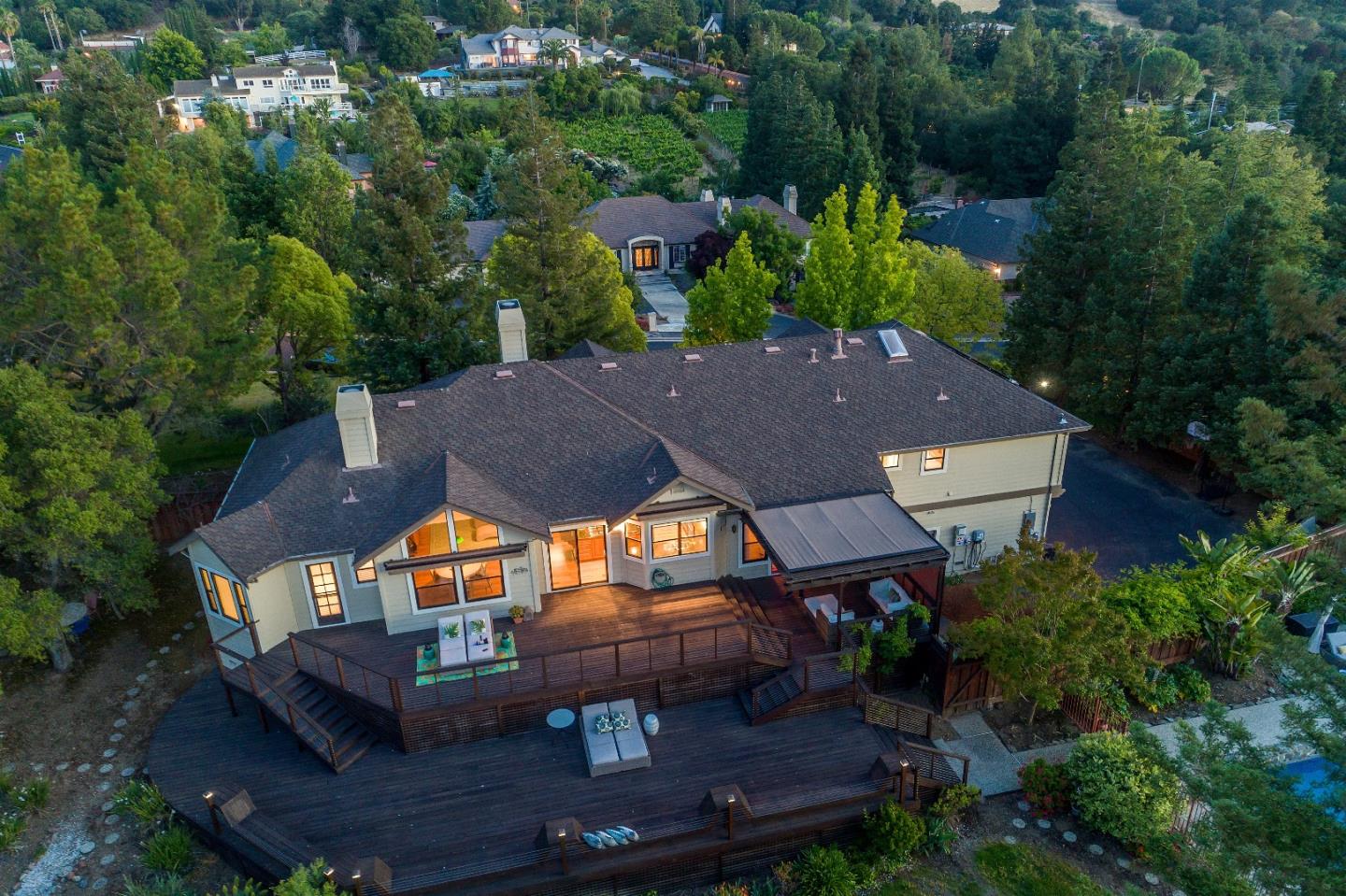 105 Alerche Drive Los Gatos, CA 95032 - Photo 14 of 36 an aerial view of a house with garden space and street view