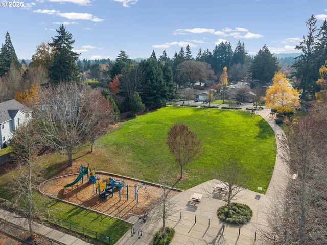 a view of a lake with a yard