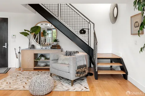 a living room with furniture