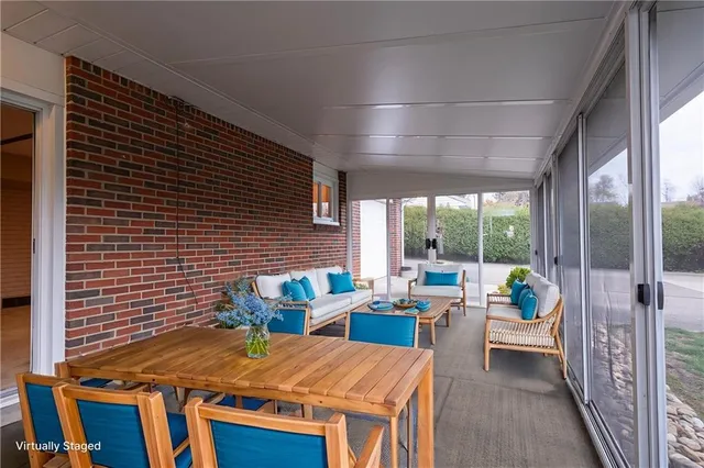 a outdoor space with furniture