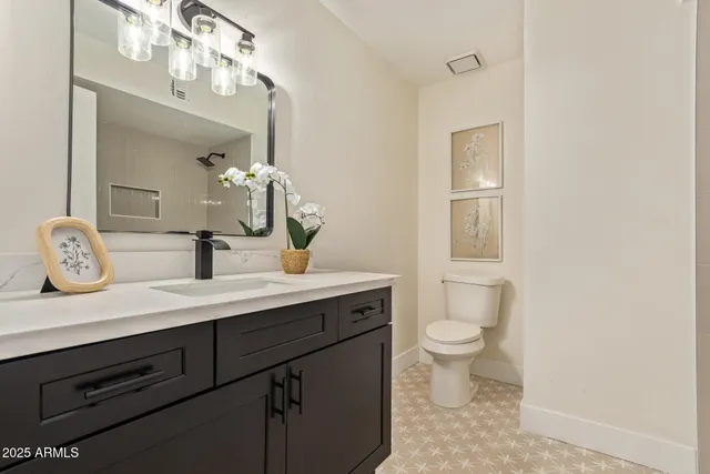 a bathroom with a toilet a sink and mirror