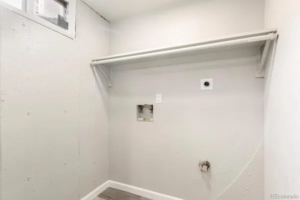 a view of a balcony with door