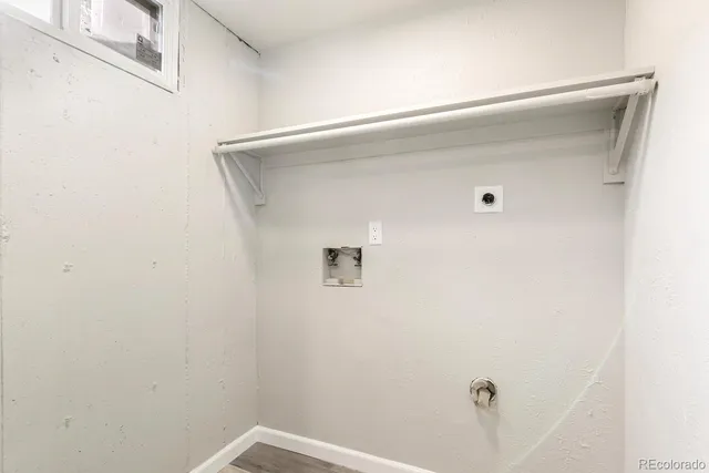 a view of a balcony with door