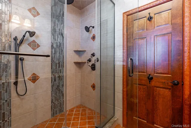 a bathroom with a shower
