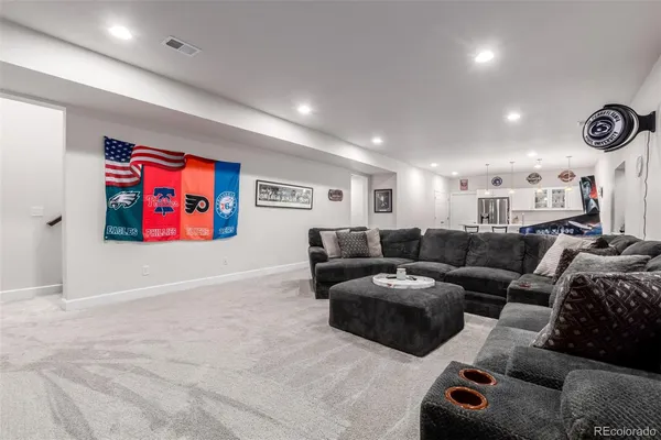 a living room with furniture