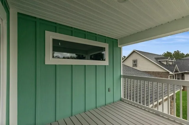 a view of a house with a balcony