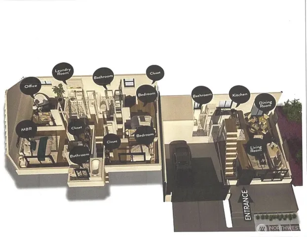 a view of living room with furniture and floor to ceiling window