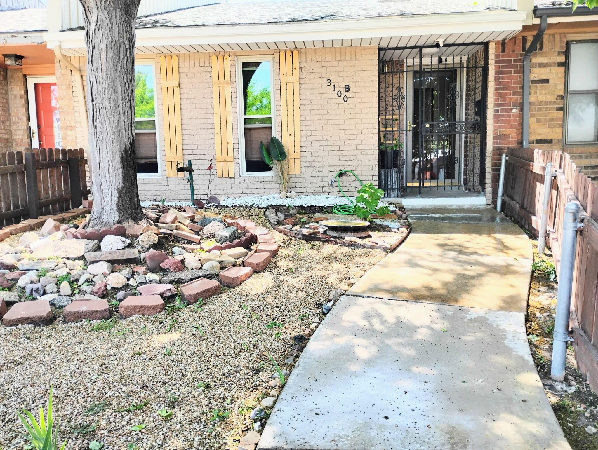 a view of a lounge chair in front of building
