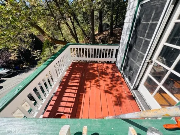 a bathroom with a glass door