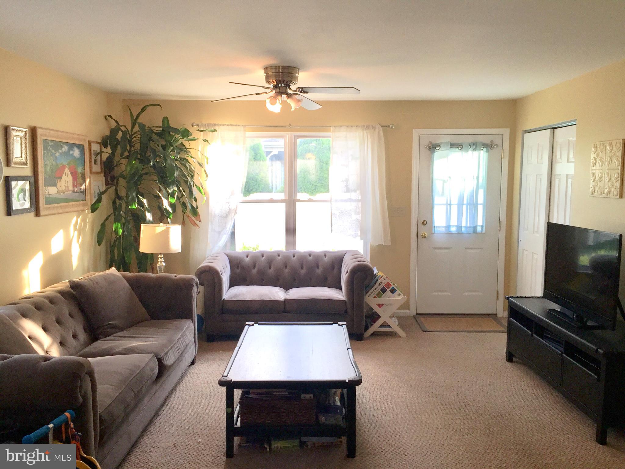 4877 Stump Road Pipersville, PA 18947 - Photo 2 of 10 Living room with lighted ceiling fan.