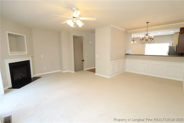 a view of a livingroom with a fireplace
