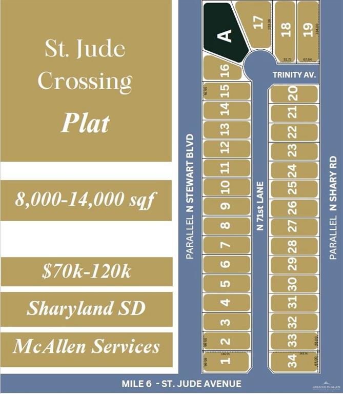 9502 North 71st Lane Mission, TX 78573 - Photo 3 of 4 Plat. Illustrating a subdivision layout with lot numbers and street information