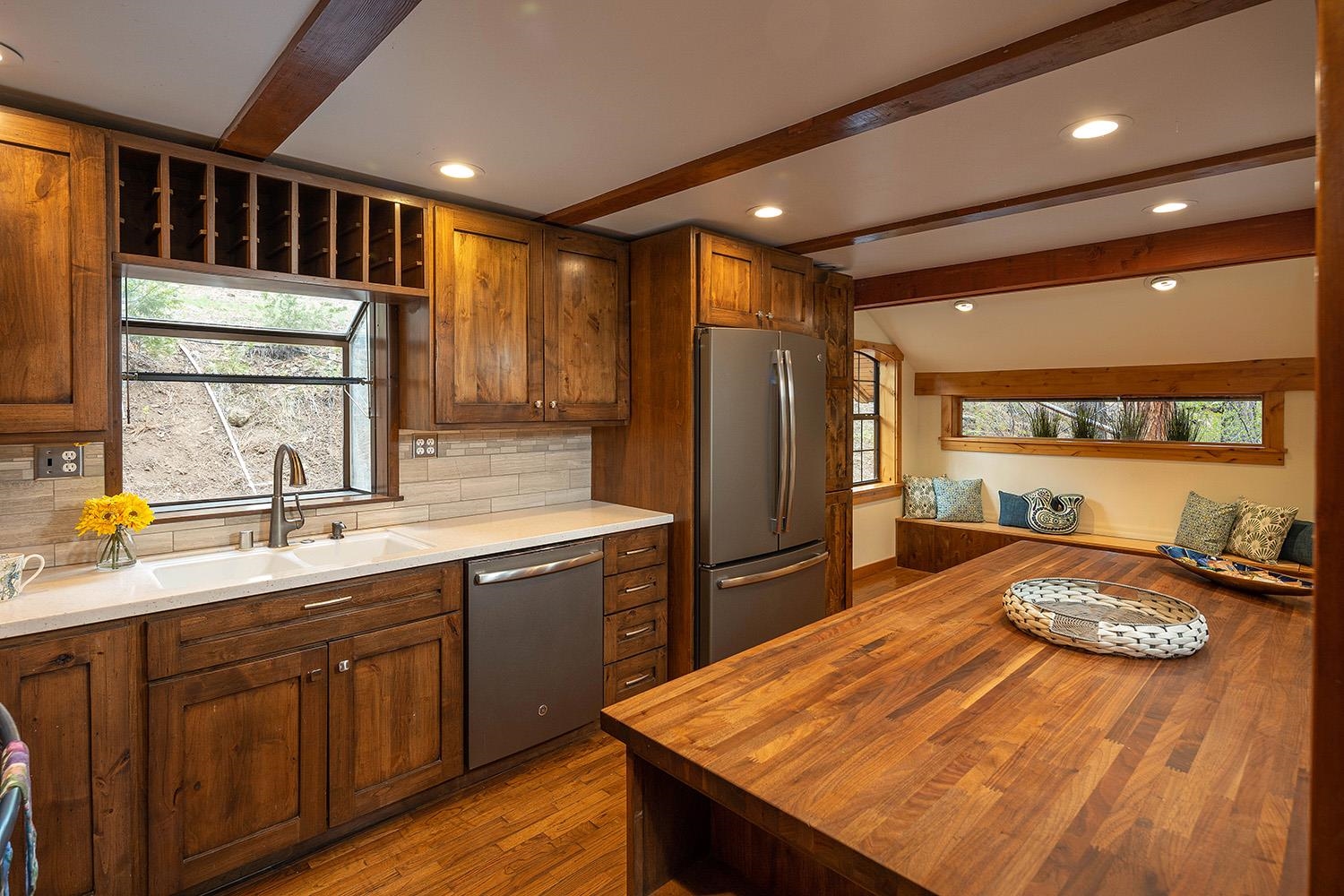 626 Bear Valley Road Loyalton, CA 96118 - Photo 4 of 39 a kitchen with sink refrigerator and large window