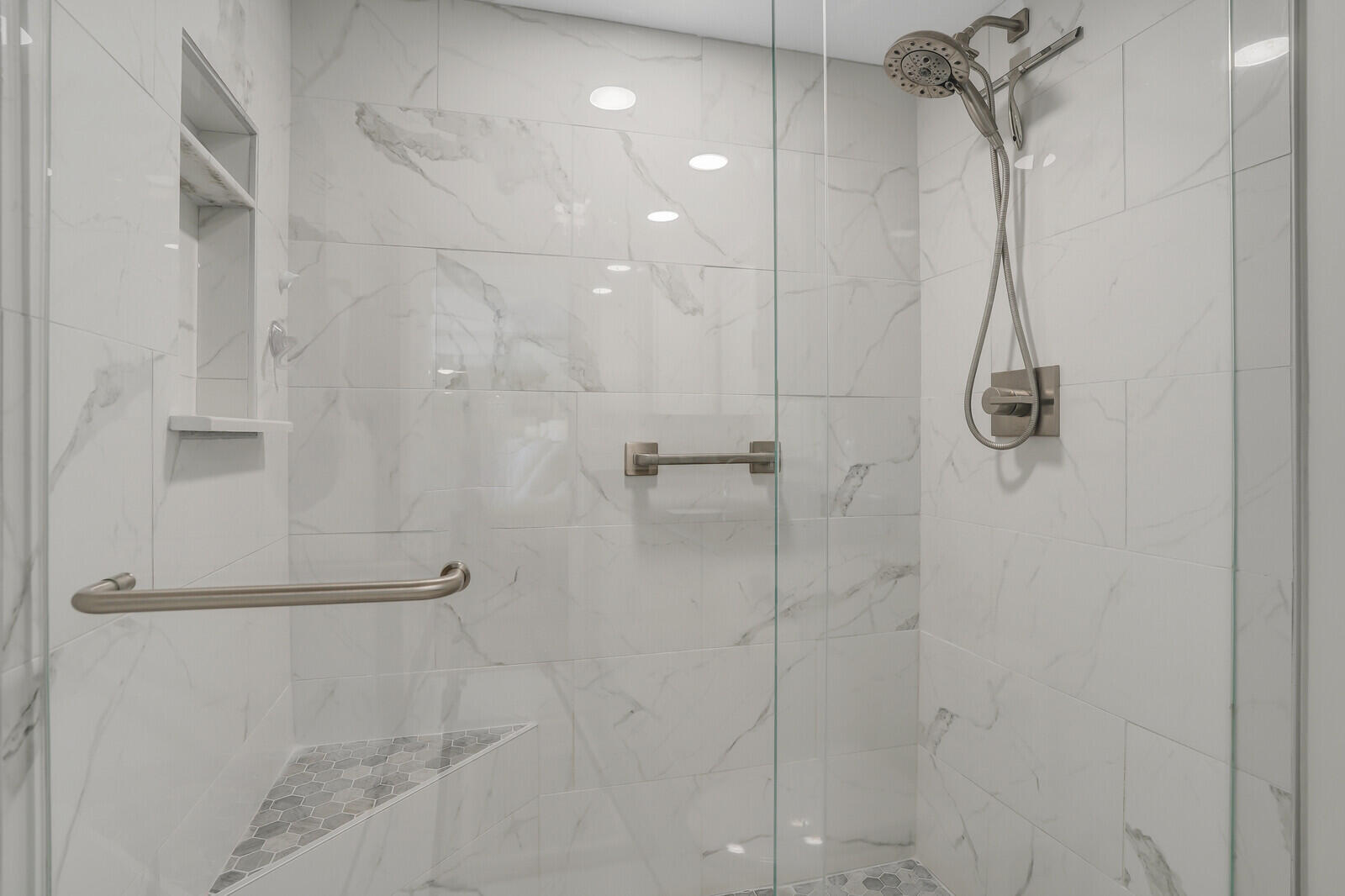 825 Center Street, Unit 14A Jupiter, FL 33458 - Photo 25 of 58 Primary shower with glass enclosure