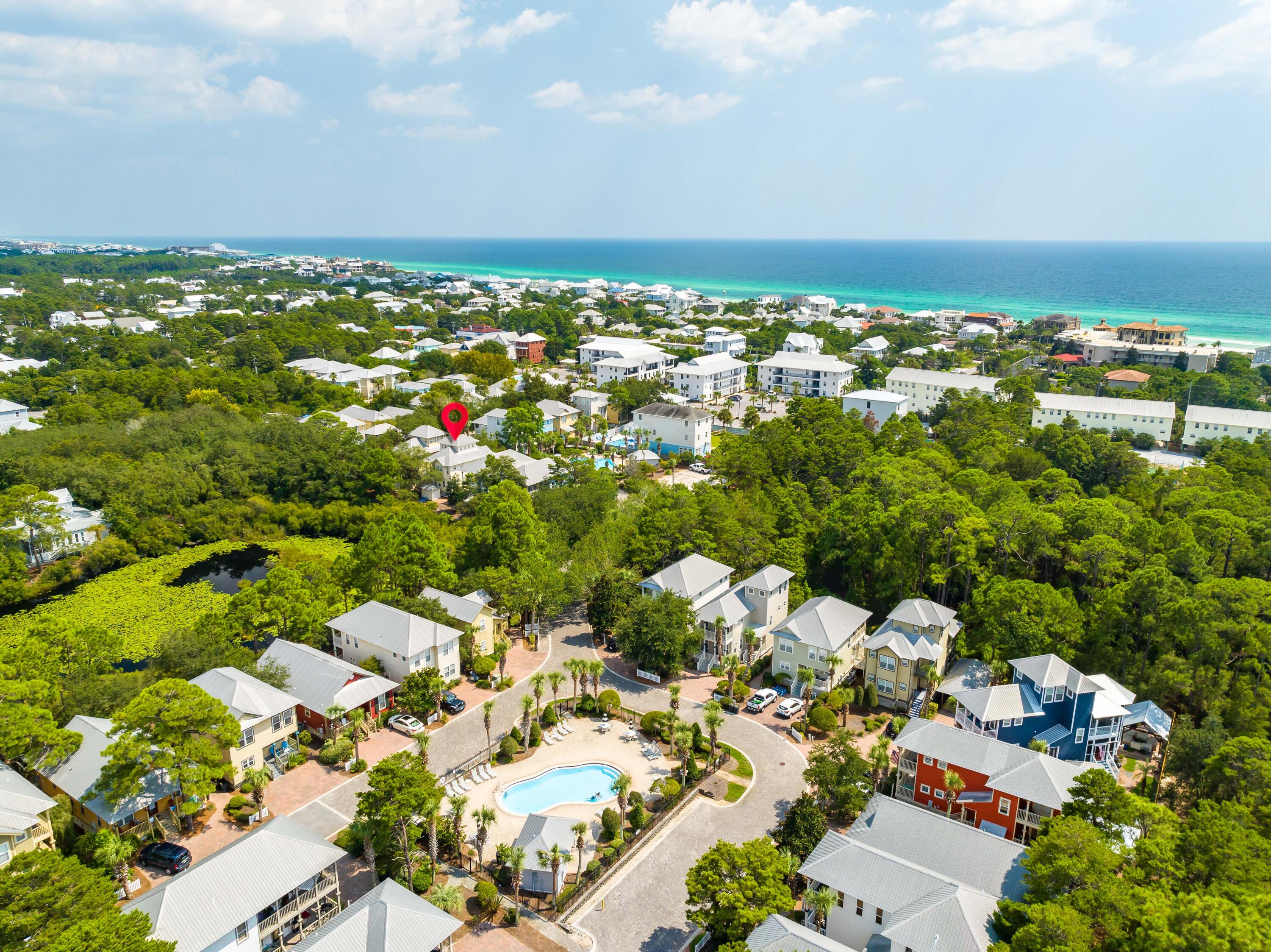 120 Hidden Lake Way Santa Rosa Beach, FL 32459 - Photo 54 of 56 an aerial view of a city with lots of residential buildings