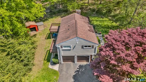 an aerial view of a house
