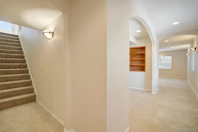 a view of entryway with wooden floor