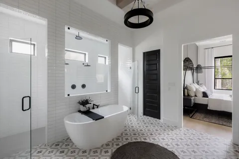a living room with furniture