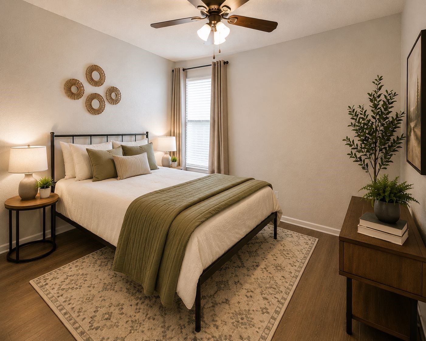 12900 Walden Road, Unit 415D Montgomery, TX 77356 - Photo 4 of 9 a bedroom with a bed and a chandelier