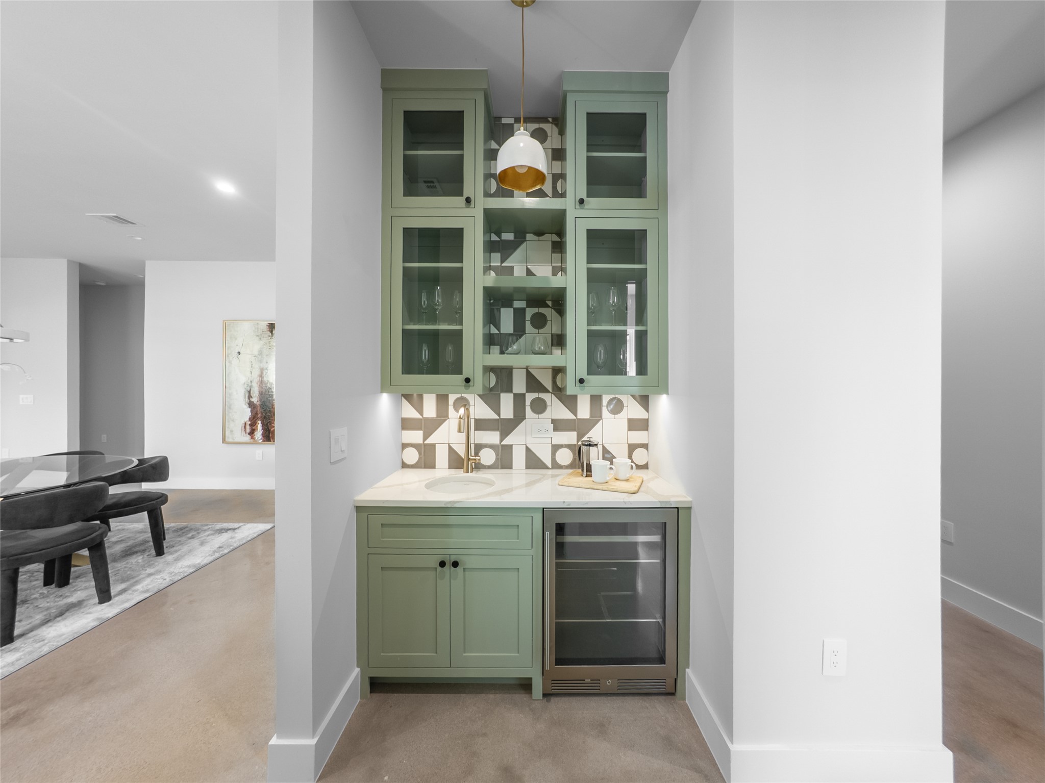 4510 Pack Saddle Pass Austin, TX 78745 - Photo 8 of 26 Stylish wet bar with wine fridge
