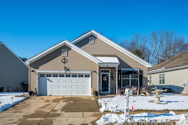 a front view of a house with patio