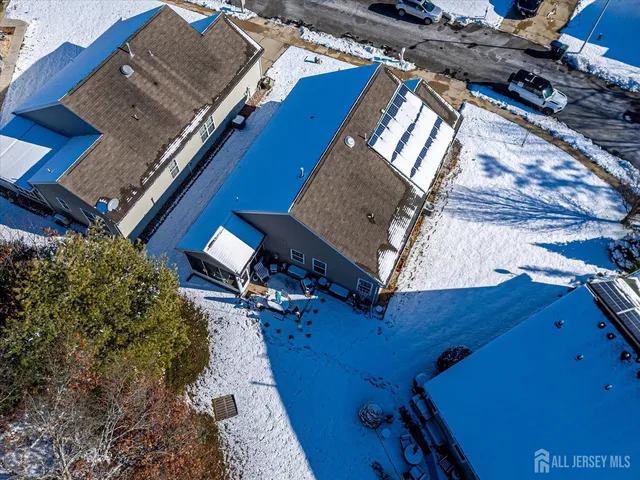 an aerial view of a house