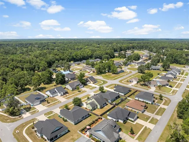 an aerial view of a city