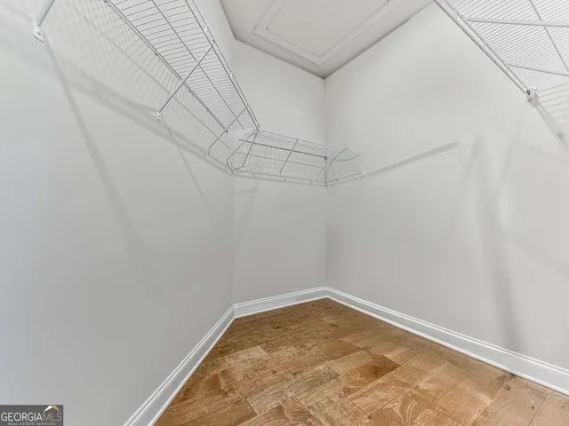 a view of a room with empty racks