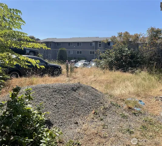 a view of a yard with a tree