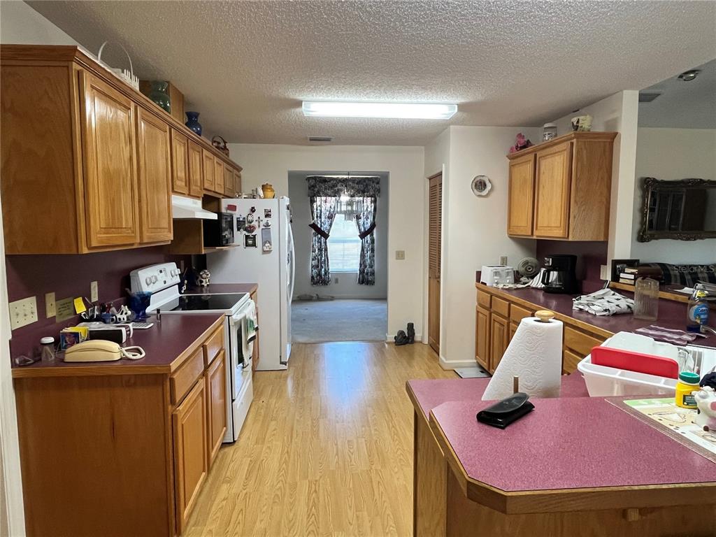 14182 Southwest 161st Street Brooker, FL 32622 - Photo 11 of 20 a kitchen with a stove a refrigerator sink dishwasher and cabinets with wooden floor