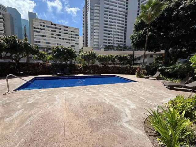 a view of outdoor space yard and swimming pool