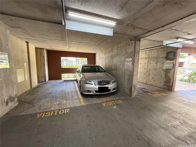 a car parked in front of a building