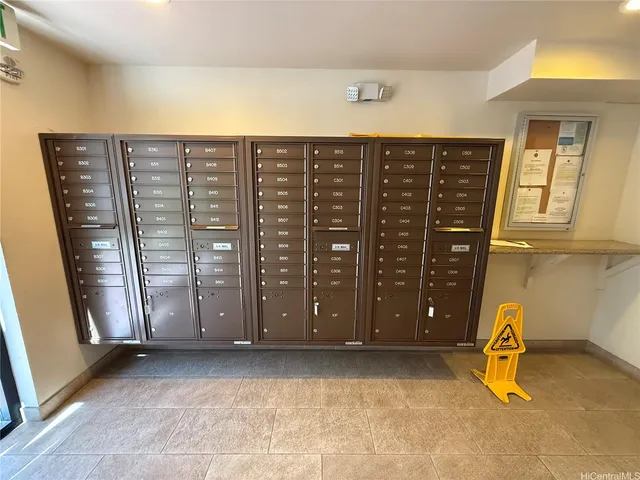 a view of a room with windows