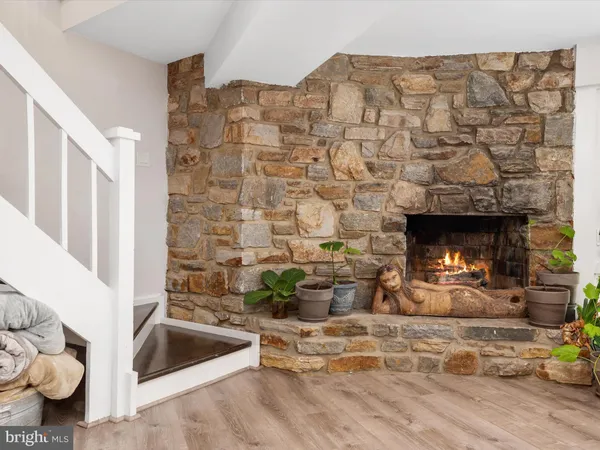 a view of a lake with a city