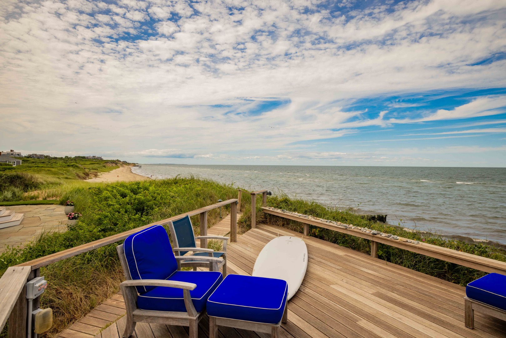15 Hallowell Lane Nantucket, MA 02554 - Photo 20 of 22 a view of a terrace with wooden floor and lake view