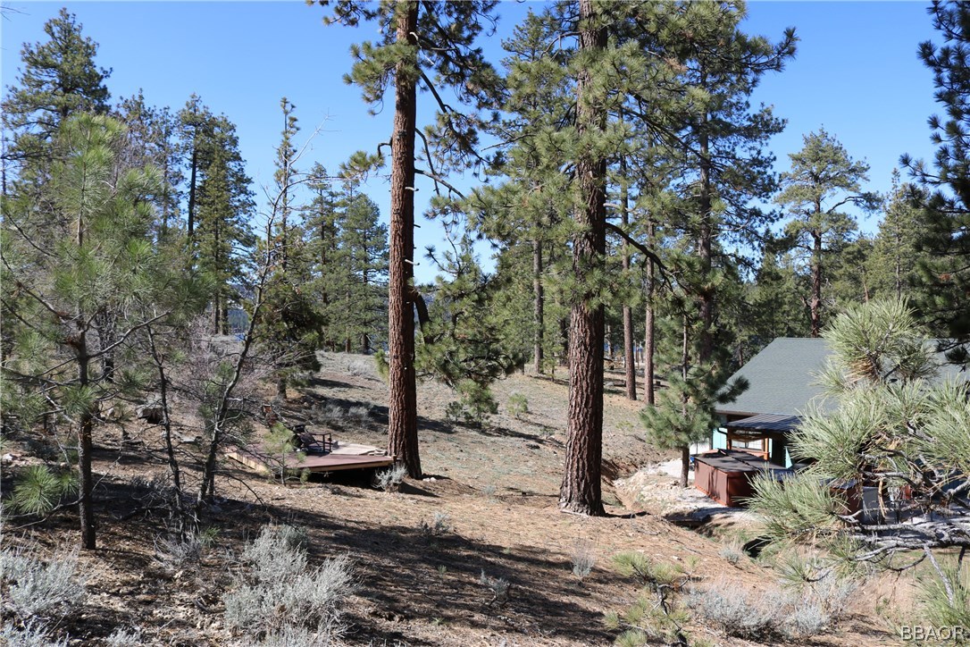 39665 Flicker Road Fawnskin, CA 92333 - Photo 23 of 29 a view of a backyard with chair and table