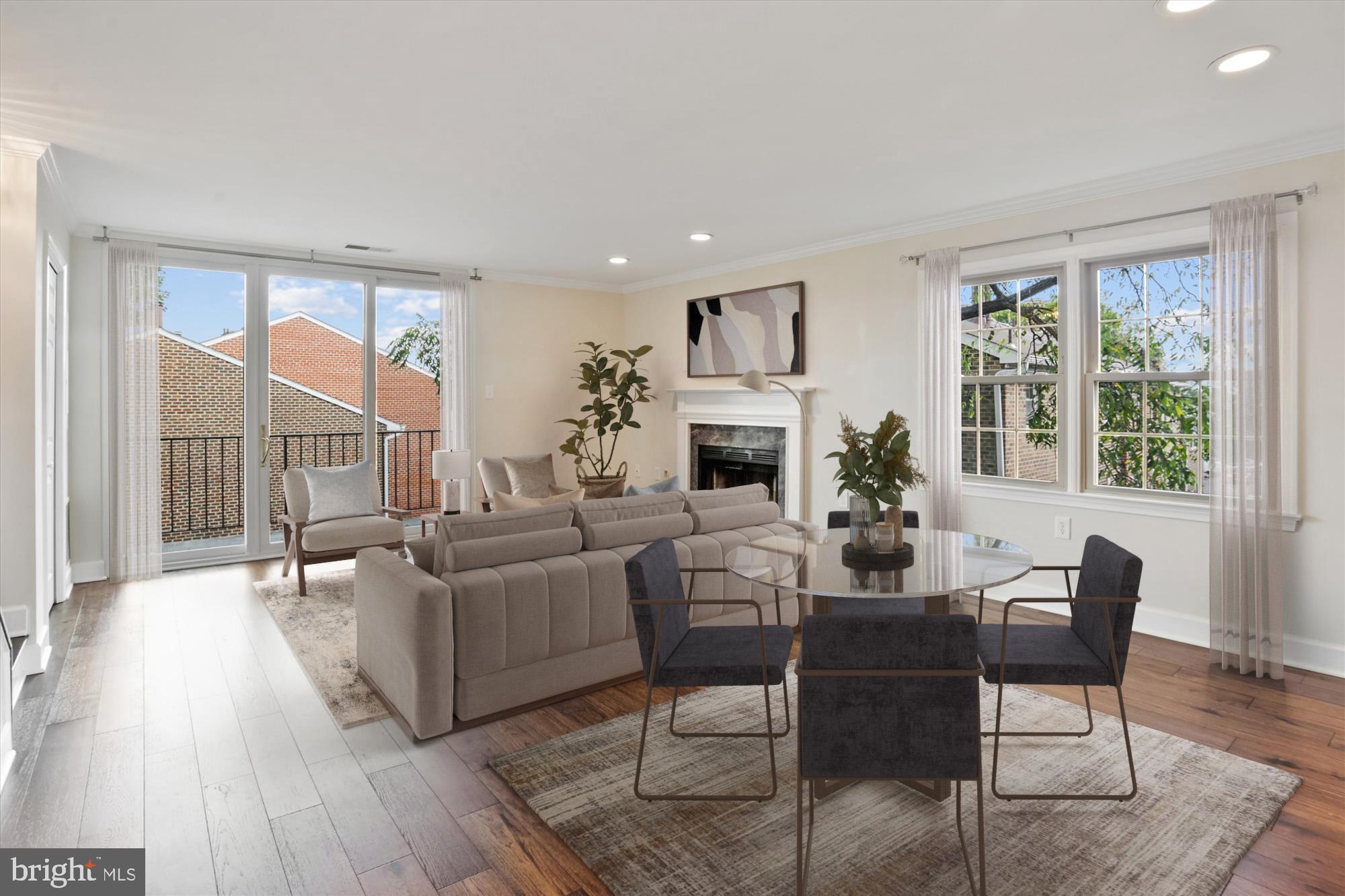 945 South Scott Street Arlington, VA 22204 - Photo 1 of 39 a living room with furniture fireplace and a large window