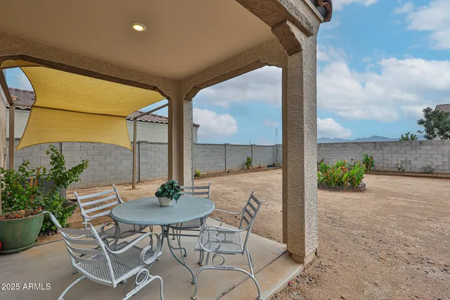 a table and chairs in patio