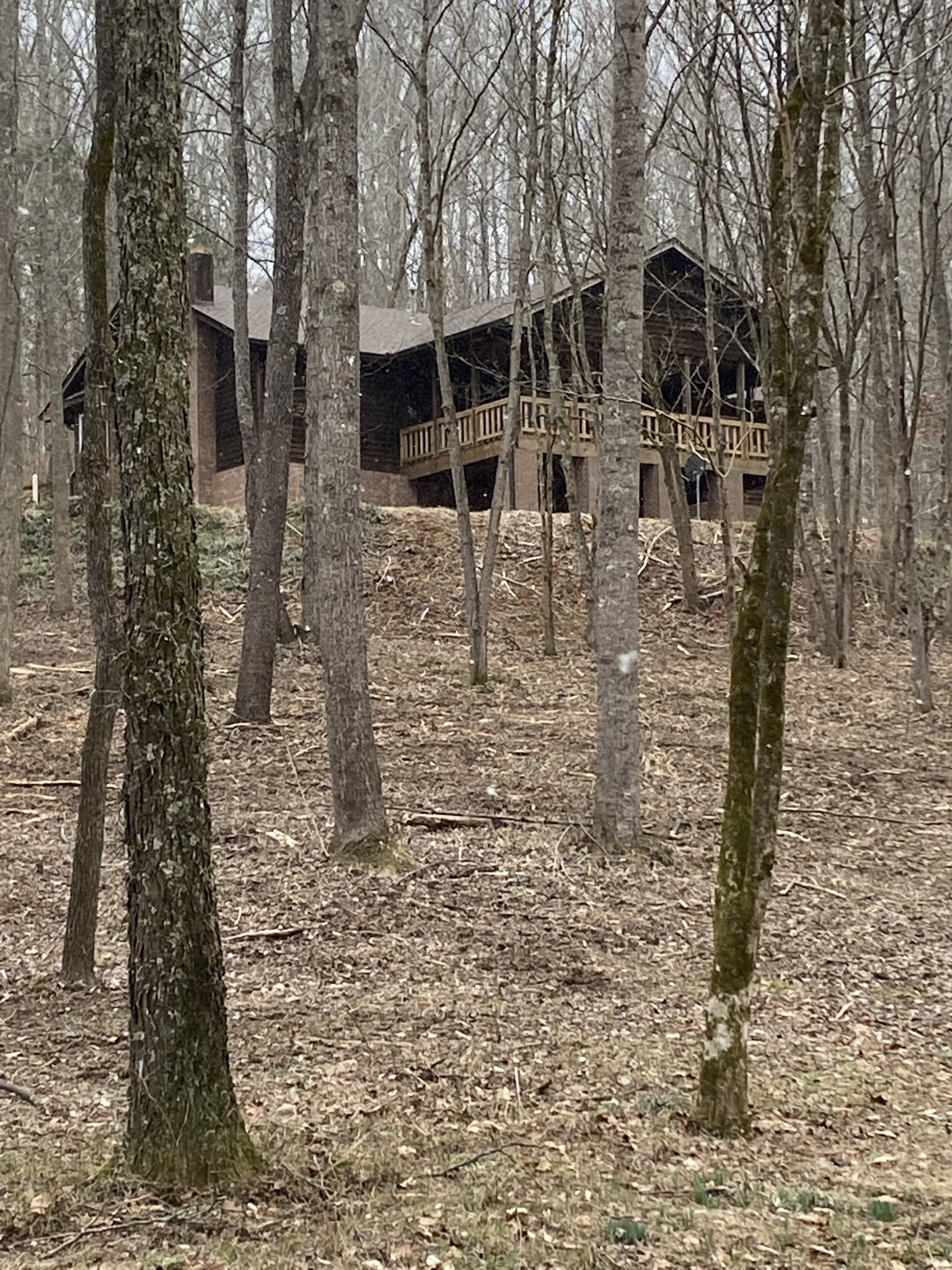 a view of open space in between of two buildings