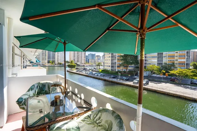 a view of a terrace with city