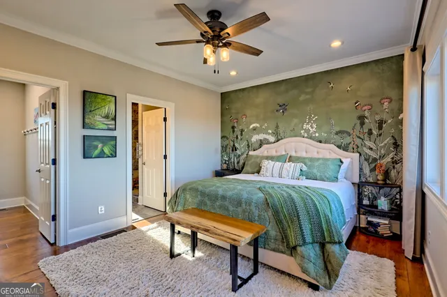 a view of a porch with wooden floor and fence