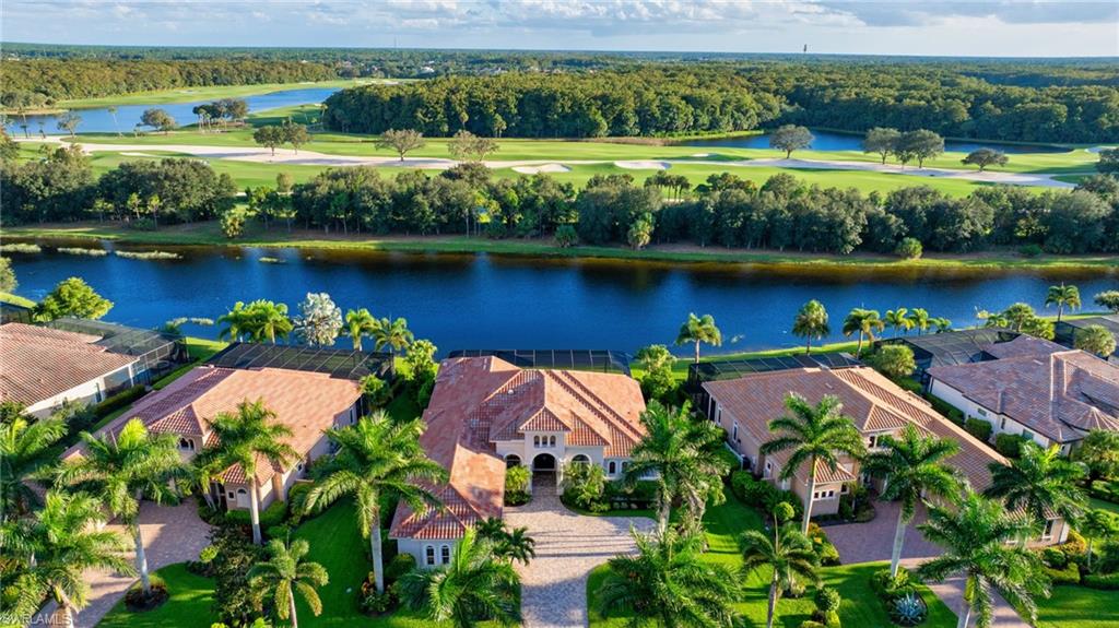 11978 Maidstone Court Naples, FL 34120 - Photo 7 of 44 Aerial-Front of House with Lake View