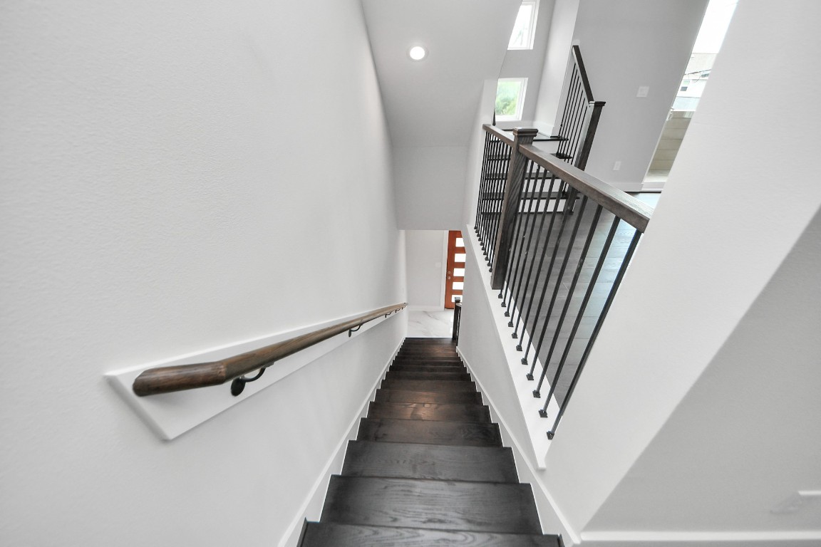 3419 Arlington Street Houston, TX 77018 - Photo 12 of 44 Staircase detail connecting all three levels