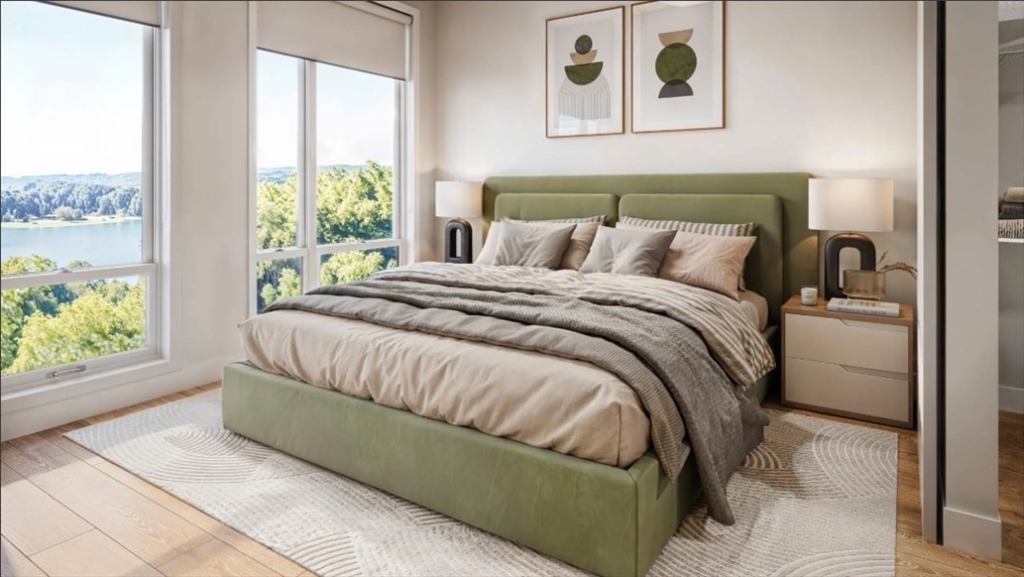 200 Quannapowitt Parkway, Unit 3121 Wakefield, MA 01880 - Photo 9 of 12 a bed sitting in a bedroom next to a window