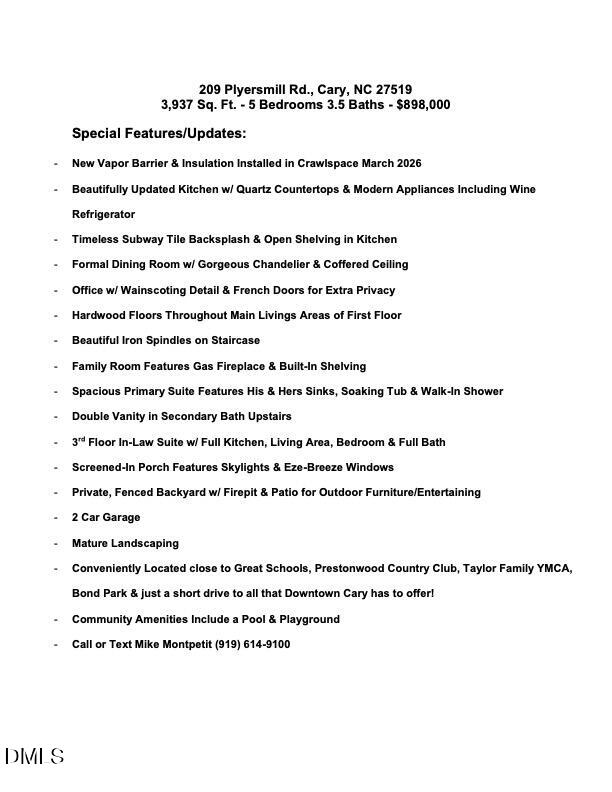 209 Plyersmill Road Cary, NC 27519 - Photo 8 of 50 Special Features & Benefits_209 Plyersmi